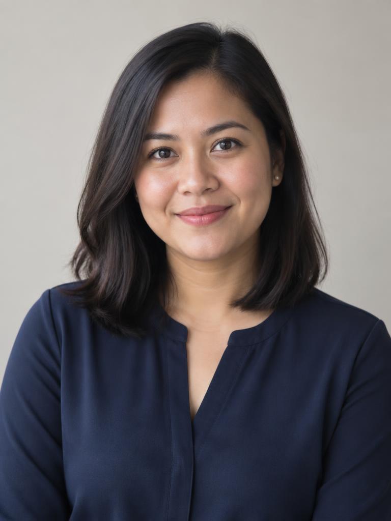 AI-generated portrait of fictional specialist Maya Santos